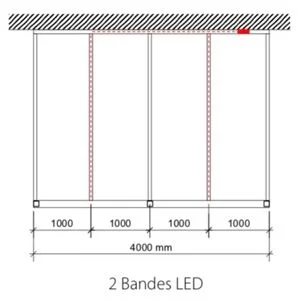 Éclairage LED par ruban sur pergola aluminium