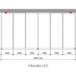 Éclairage LED par ruban sur pergola aluminium