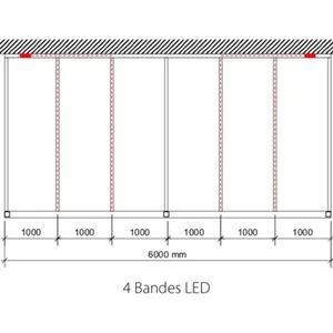 Éclairage LED par ruban sur pergola aluminium