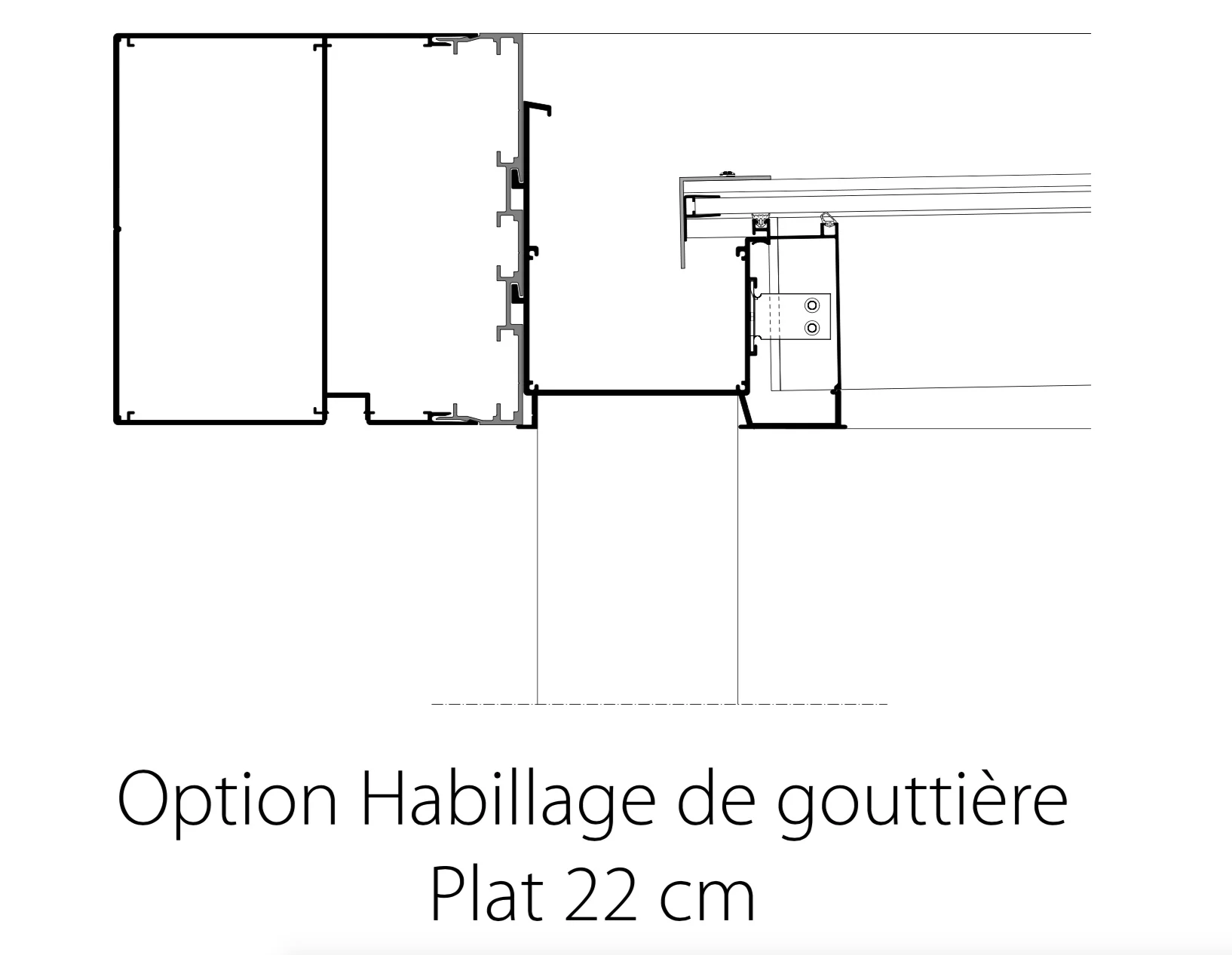 Habillage de gouttière plat 22cm