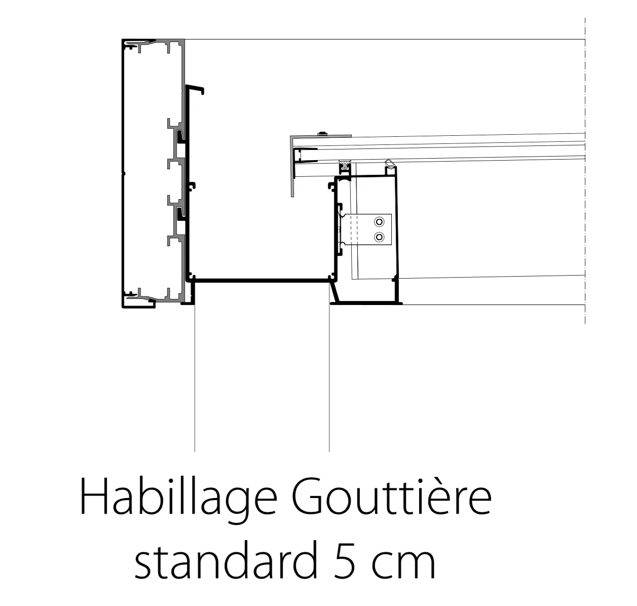 Habillage gouttière standard 5cm